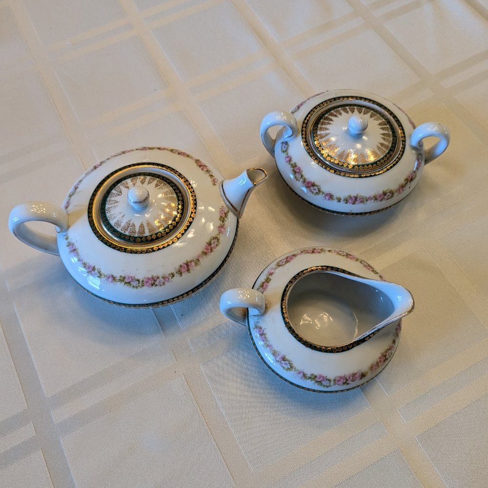 Vintage Bavarian Porcelain Dishes - Tea Set